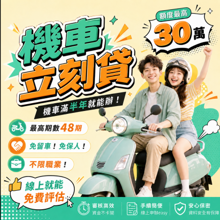 機車立刻貸 資金不卡關！